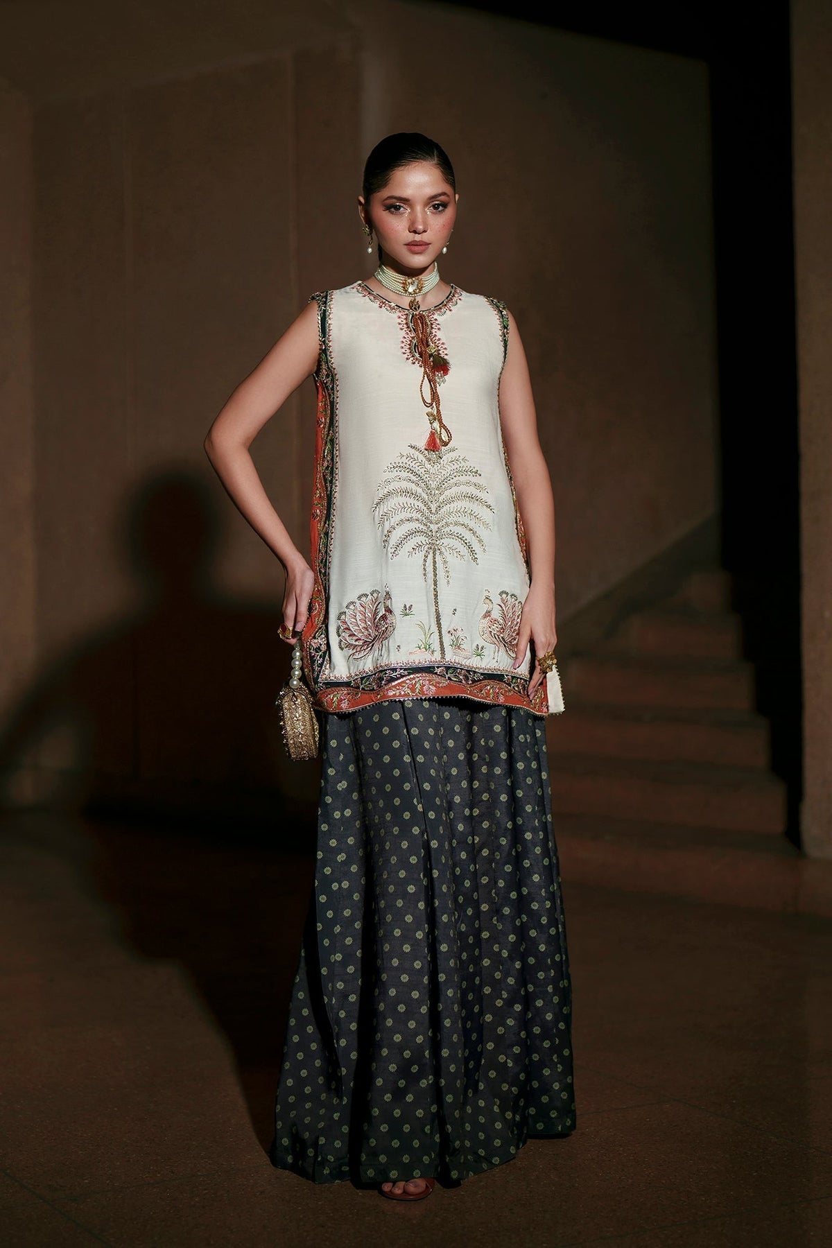 Ethnc | Luxe Boutique | Embroidered Suit (E1028/104/002)-Brand:Ethnc-Type:Boutique-Off White - House of Maryam- Buy in UK, USA