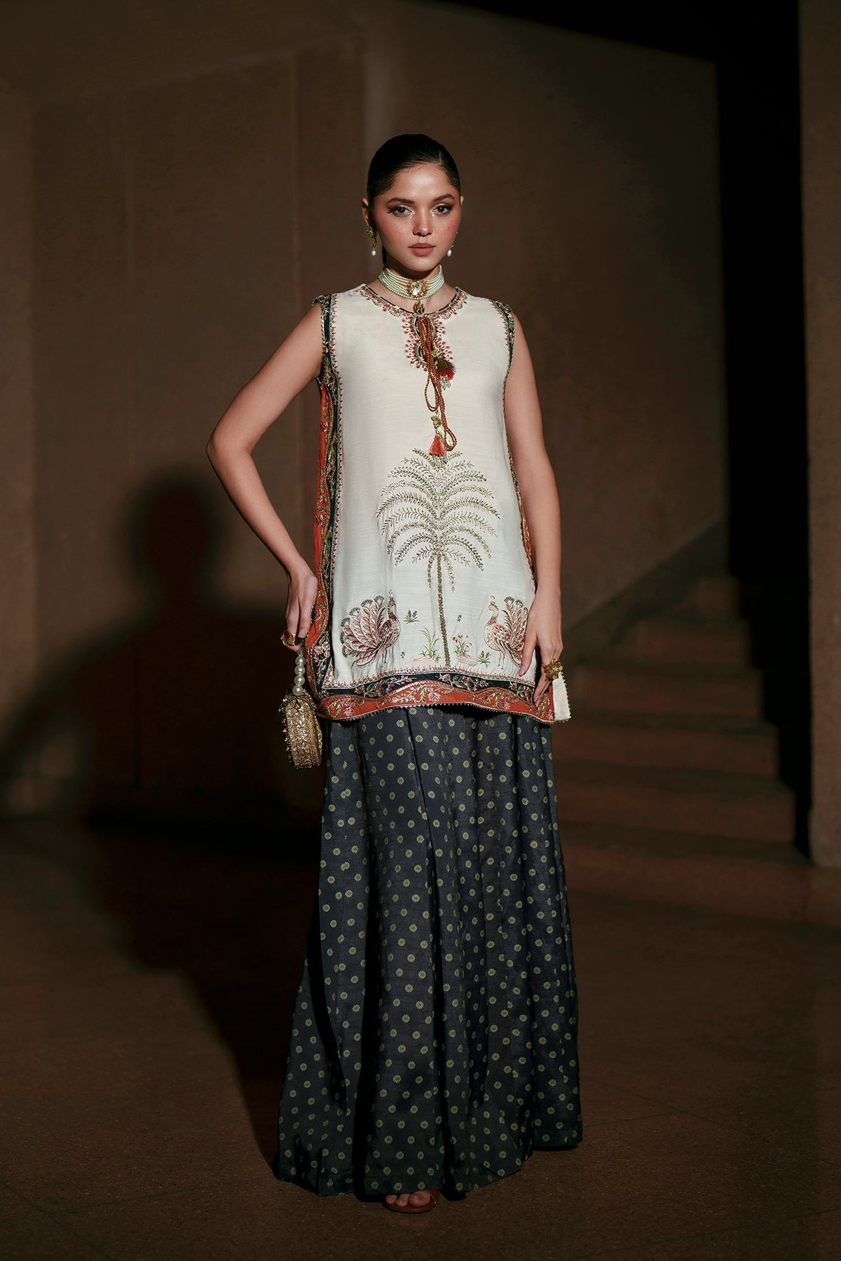 Ethnc | Luxe Boutique | Embroidered Suit (E1028/104/002)-Brand:Ethnc-Type:Boutique-Off White - House of Maryam- Buy in UK, USA