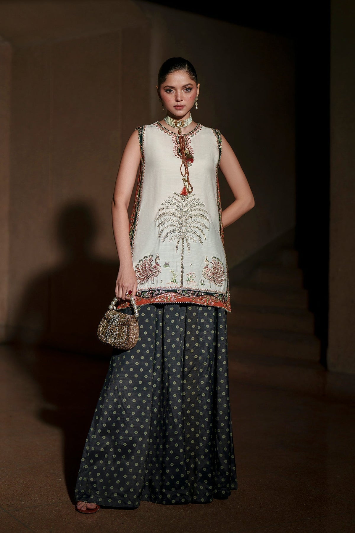 Ethnc | Luxe Boutique | Embroidered Suit (E1028/104/002)-Brand:Ethnc-Type:Boutique-Off White - House of Maryam- Buy in UK, USA