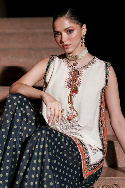 Ethnc | Luxe Boutique | Embroidered Suit (E1028/104/002)-Brand:Ethnc-Type:Boutique-Off White - House of Maryam- Buy in UK, USA