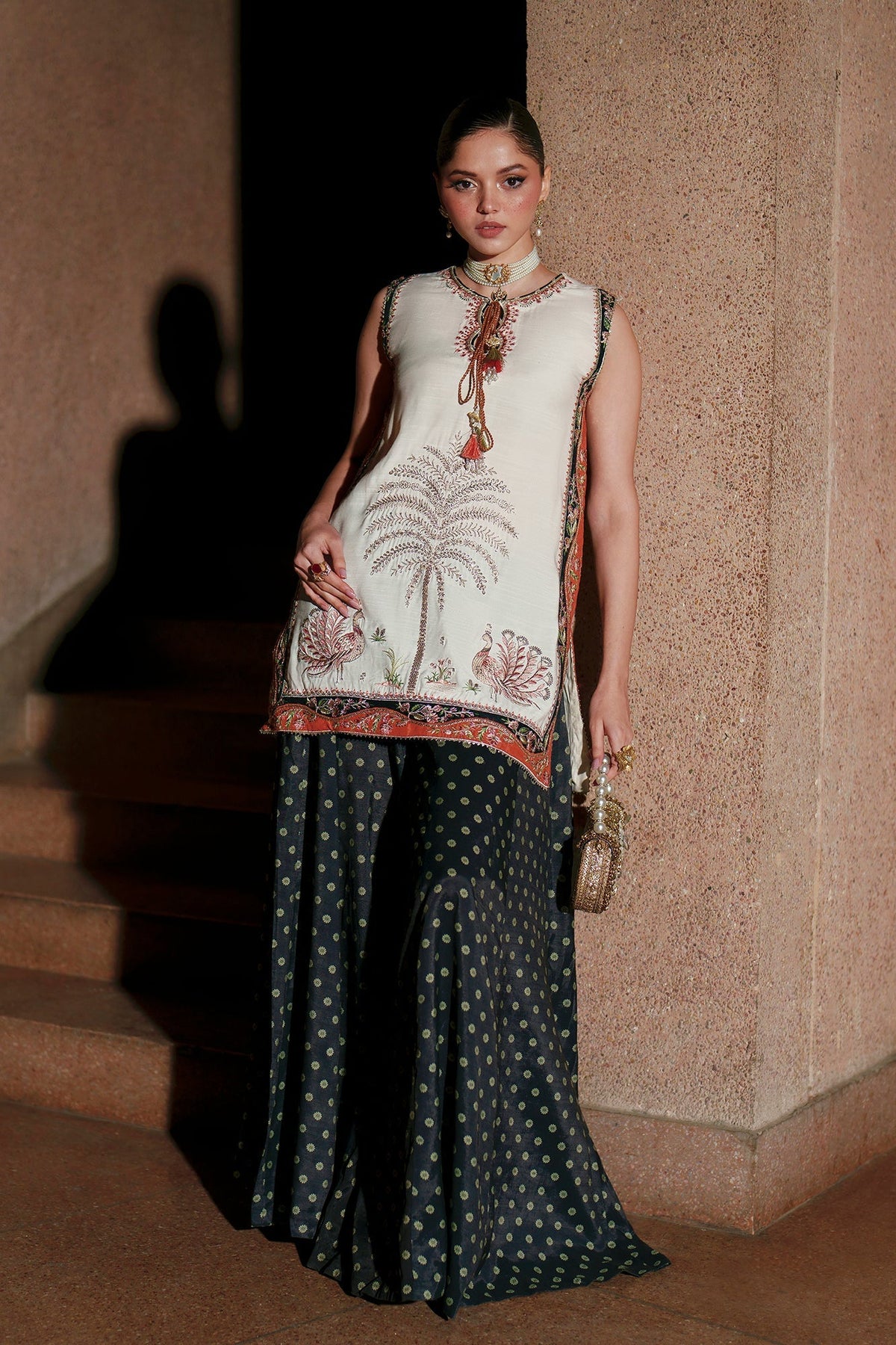 Ethnc | Luxe Boutique | Embroidered Suit (E1028/104/002)-Brand:Ethnc-Type:Boutique-Off White - House of Maryam- Buy in UK, USA