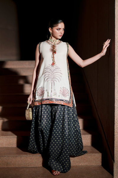 Ethnc | Luxe Boutique | Embroidered Suit (E1028/104/002)-Brand:Ethnc-Type:Boutique-Off White - House of Maryam- Buy in UK, USA