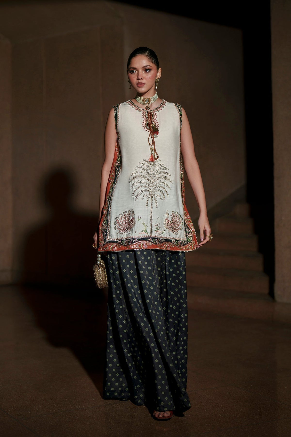 Ethnc | Luxe Boutique | Embroidered Suit (E1028/104/002)-Brand:Ethnc-Type:Boutique-Off White - House of Maryam- Buy in UK, USA