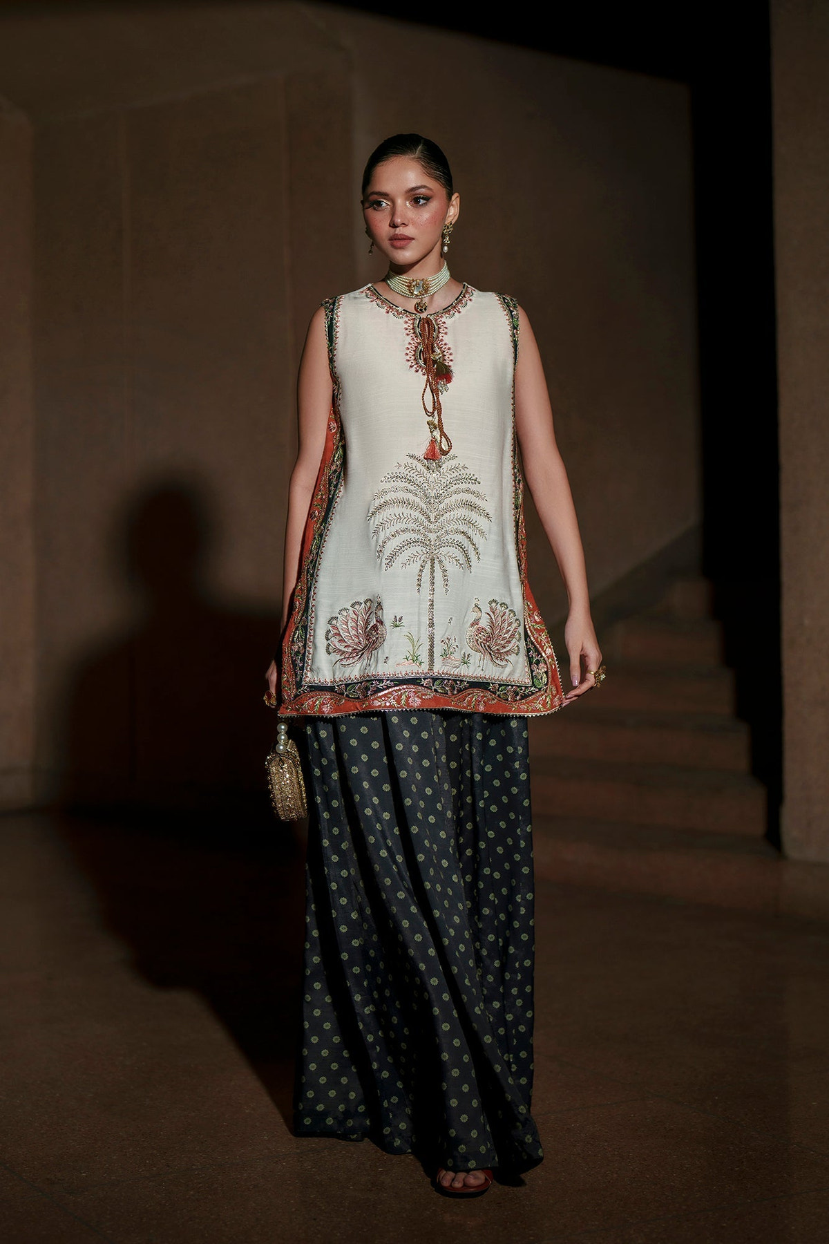 Ethnc | Luxe Boutique | Embroidered Suit (E1028/104/002)-Brand:Ethnc-Type:Boutique-Off White - House of Maryam- Buy in UK, USA