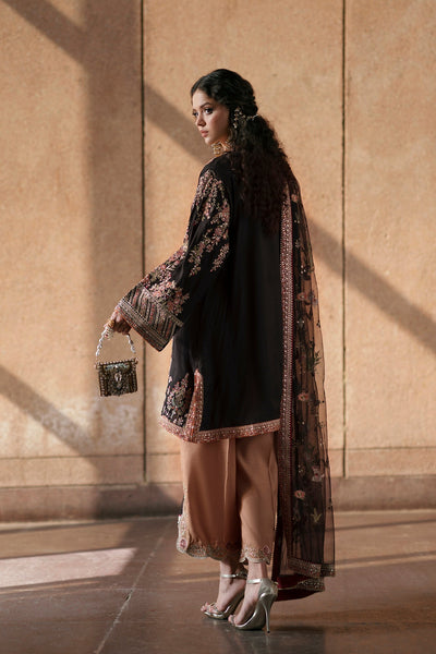 Ethnc | Luxe Boutique | Embroidered Suit (E1029/104/902)-Brand:Ethnc-Type:Boutique-Jet Black - House of Maryam- Buy in UK, USA
