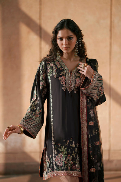 Ethnc | Luxe Boutique | Embroidered Suit (E1029/104/902)-Brand:Ethnc-Type:Boutique-Jet Black - House of Maryam- Buy in UK, USA