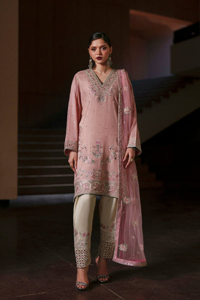 Ethnc | Luxe Boutique | Embroidered Suit (E1040/104/327)-Brand:Ethnc-Type:Boutique-Powder Coral - House of Maryam- Buy in UK, USA