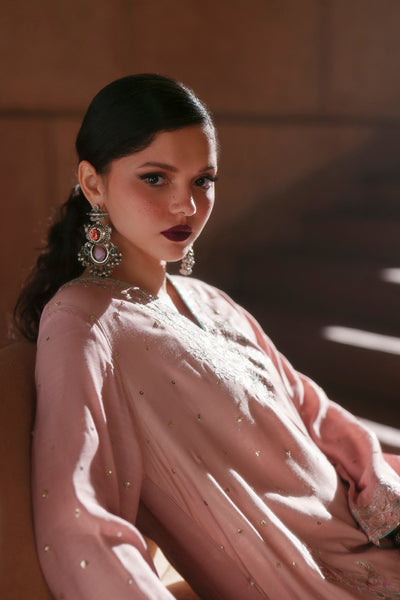 Ethnc | Luxe Boutique | Embroidered Suit (E1040/104/327)-Brand:Ethnc-Type:Boutique-Powder Coral - House of Maryam- Buy in UK, USA