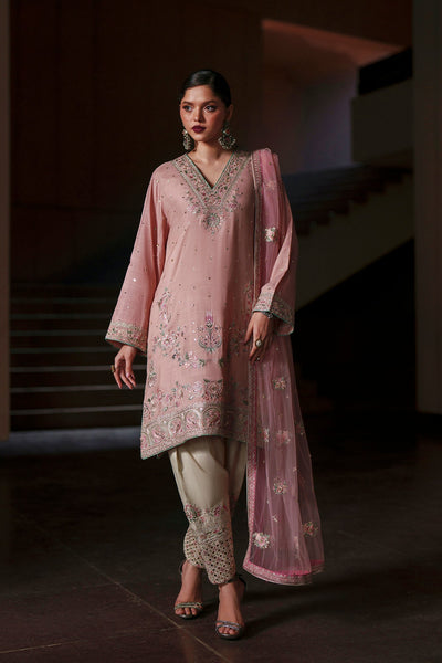 Ethnc | Luxe Boutique | Embroidered Suit (E1040/104/327)-Brand:Ethnc-Type:Boutique-Powder Coral - House of Maryam- Buy in UK, USA