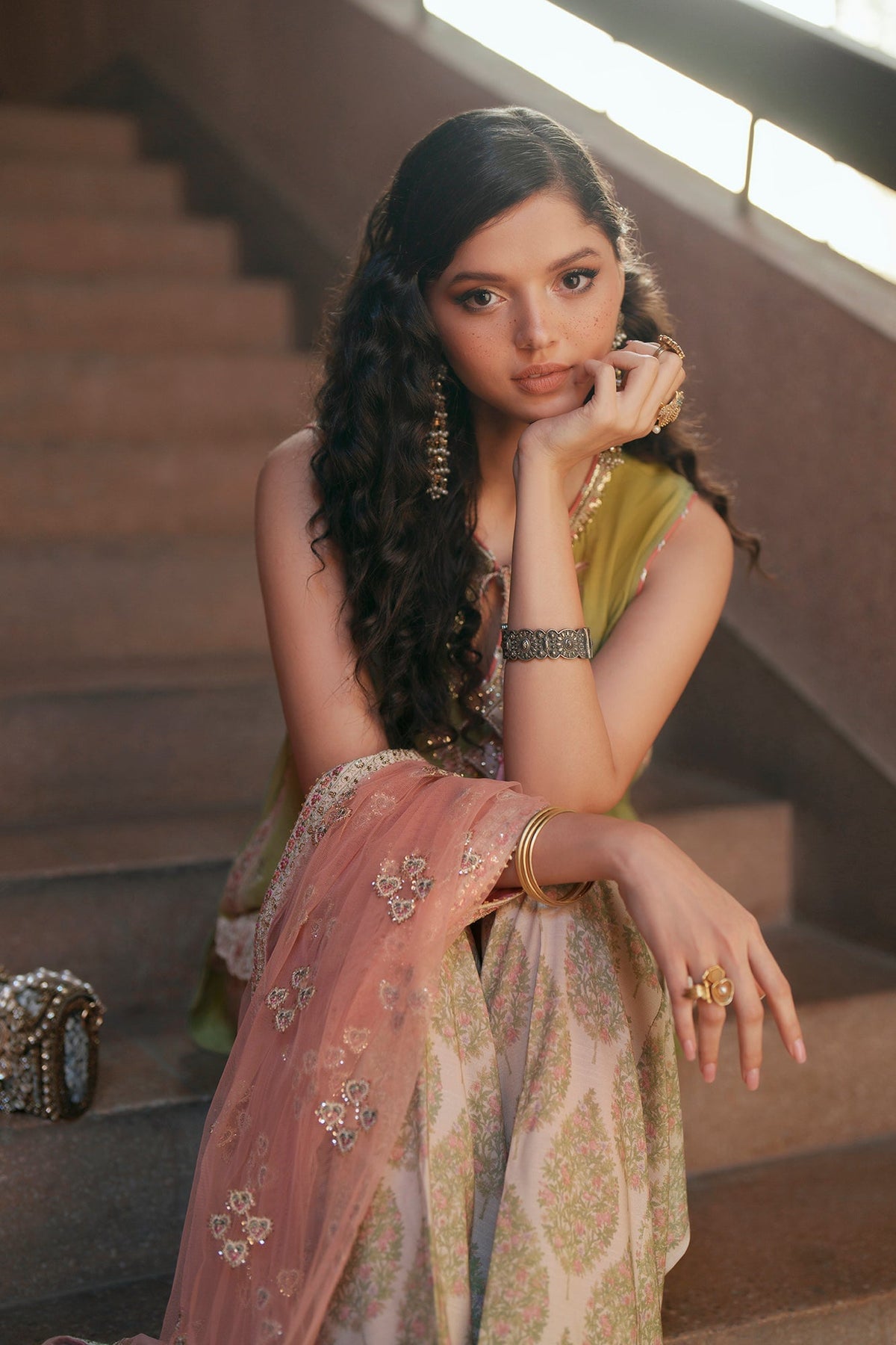Ethnc | Luxe Boutique | Embroidered Suit (E1047/104/126)-Brand:Ethnc-Type:Boutique-Apple Green - House of Maryam- Buy in UK, USA