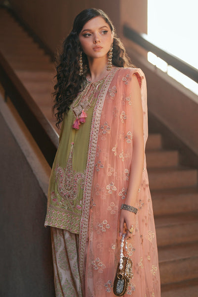 Ethnc | Luxe Boutique | Embroidered Suit (E1047/104/126)-Brand:Ethnc-Type:Boutique-Apple Green - House of Maryam- Buy in UK, USA