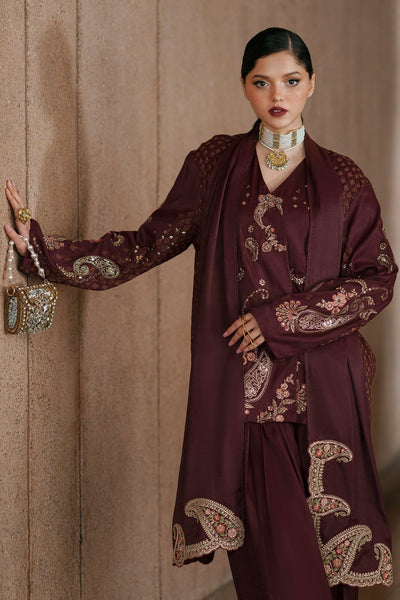 Ethnc | Luxe Boutique | Embroidered Suit (E1048/104/318)-Brand:Ethnc-Type:Boutique-Chocolate - House of Maryam- Buy in UK, USA