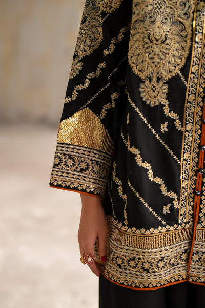 Ethnc | Luxe Boutique | Embroidered Suit (E1050/104/902)-Brand:Ethnc-Type:Boutique-Jet Black - House of Maryam- Buy in UK, USA