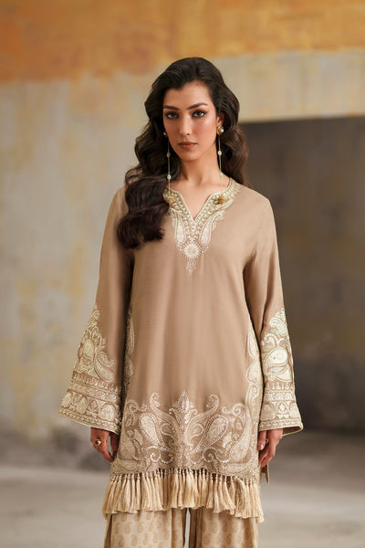 Ethnc | Luxe Boutique | Embroidered Suit (E1052/104/808)-Brand:Ethnc-Type:Boutique-Peanut - House of Maryam- Buy in UK, USA