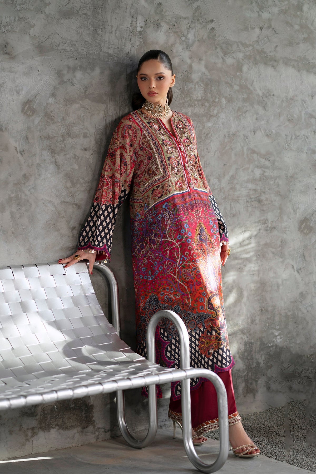 Ethnc | Luxe Boutique | Embroidered Suit (E1068/104/127)-Brand:Ethnc-Type:Boutique-Apple Green - House of Maryam- Buy in UK, USA
