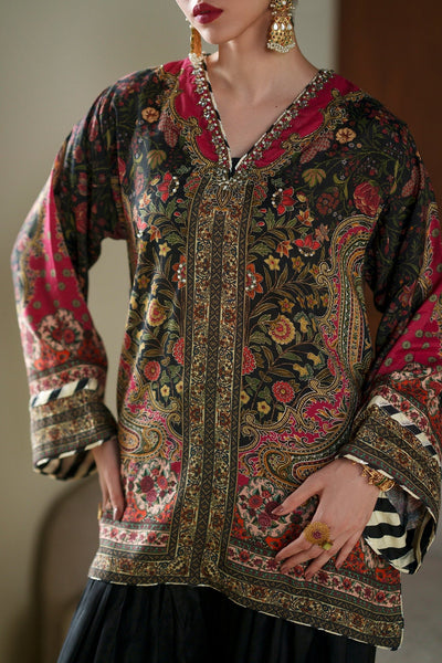 Ethnc | Luxe Boutique | Embroidered Suit (E1072/104/902)-Brand:Ethnc-Type:Boutique-Jet Black - House of Maryam- Buy in UK, USA