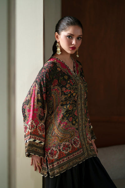 Ethnc | Luxe Boutique | Embroidered Suit (E1072/104/902)-Brand:Ethnc-Type:Boutique-Jet Black - House of Maryam- Buy in UK, USA