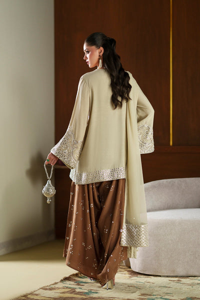Ethnc | Luxe Boutique | Embroidered Suit (E1089/104/227)-Brand:Ethnc-Type:Boutique-Pale Yellow - House of Maryam- Buy in UK, USA
