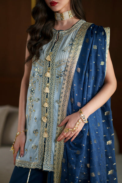 Ethnc | Luxe Boutique | Embroidered Suit (E1100/104/913)-Brand:Ethnc-Type:Boutique-Light Grey - House of Maryam- Buy in UK, USA