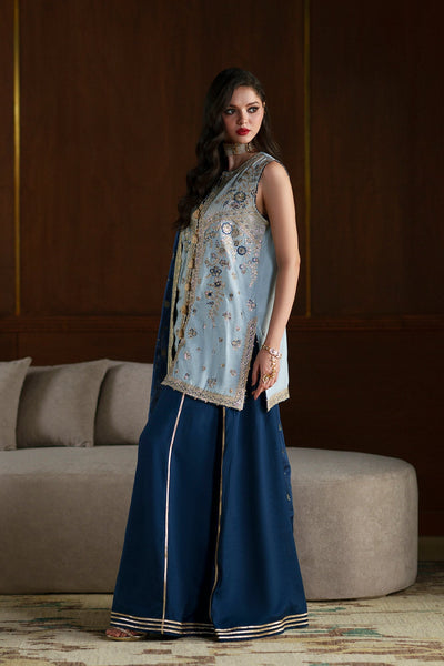 Ethnc | Luxe Boutique | Embroidered Suit (E1100/104/913)-Brand:Ethnc-Type:Boutique-Light Grey - House of Maryam- Buy in UK, USA