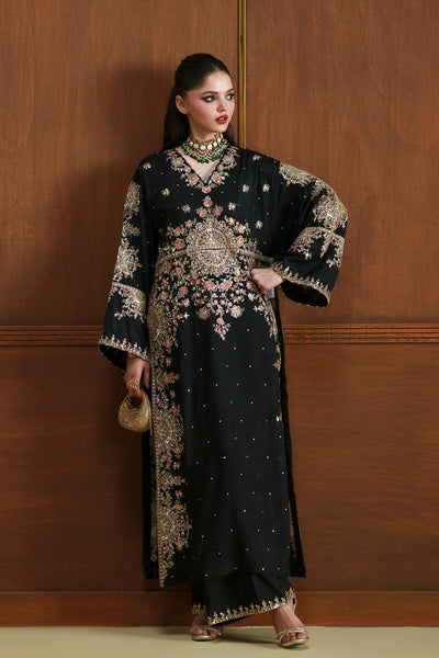 Ethnc | Luxe Boutique | Embroidered Suit (E1104/104/902)-Brand:Ethnc-Type:Boutique-Jet Black - House of Maryam- Buy in UK, USA