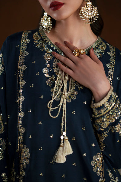 Ethnc | Luxe Boutique | Embroidered Suit (E1110/104/623)-Brand:Ethnc-Type:Boutique-Cobalt - House of Maryam- Buy in UK, USA