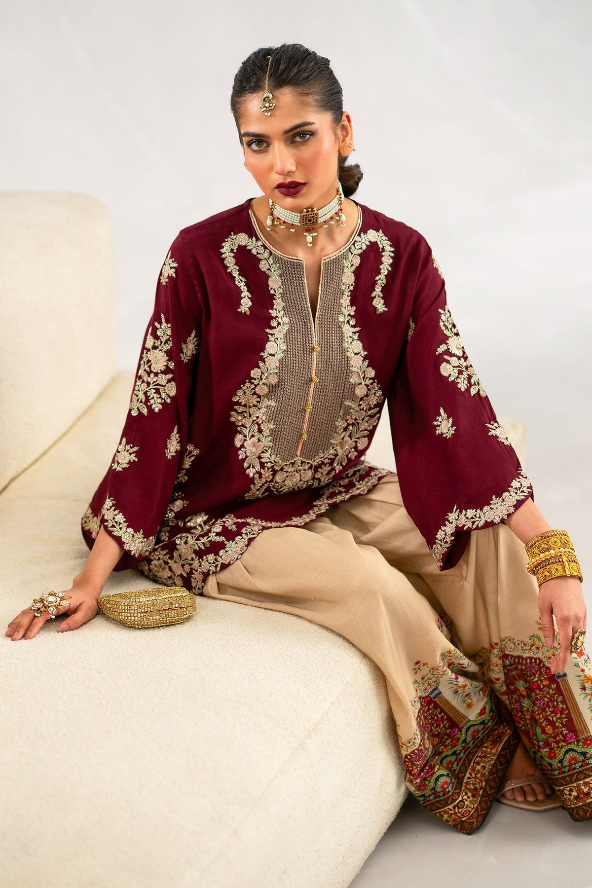 Ethnc | Luxe Boutique | Embroidered Suit (E1113/104/319)-Brand:Ethnc-Type:Boutique-Spice - House of Maryam- Buy in UK, USA
