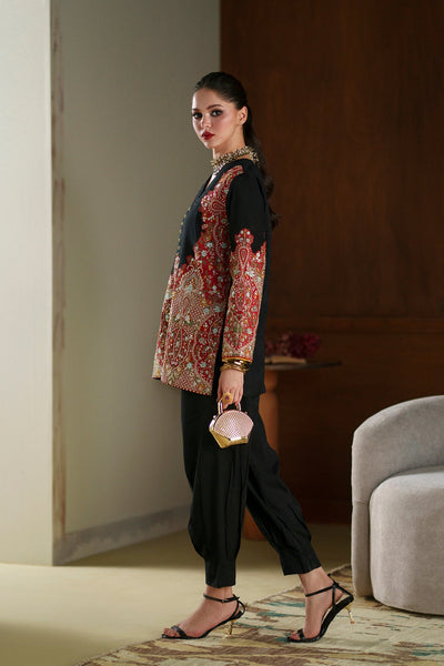 Ethnc | Luxe Boutique | Embroidered Suit (E1122/104/902)-Brand:Ethnc-Type:Boutique-Jet Black - House of Maryam- Buy in UK, USA