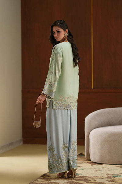 Ethnc | Luxe Boutique | Embroidered Suit (E1124/104/721)-Brand:Ethnc-Type:Boutique-Pastel Green - House of Maryam- Buy in UK, USA