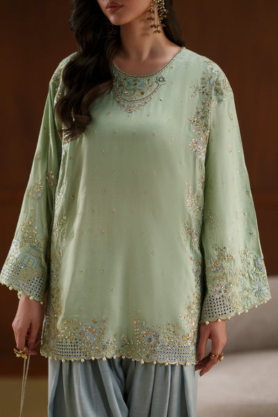 Ethnc | Luxe Boutique | Embroidered Suit (E1124/104/721)-Brand:Ethnc-Type:Boutique-Pastel Green - House of Maryam- Buy in UK, USA