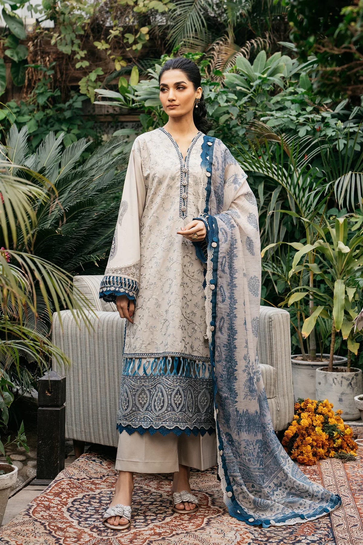 Ethnic | Rozana Collection SS 24 | E0408/203/004 -  Ethnic Luxury - Original Designer Dress - House of Maryam