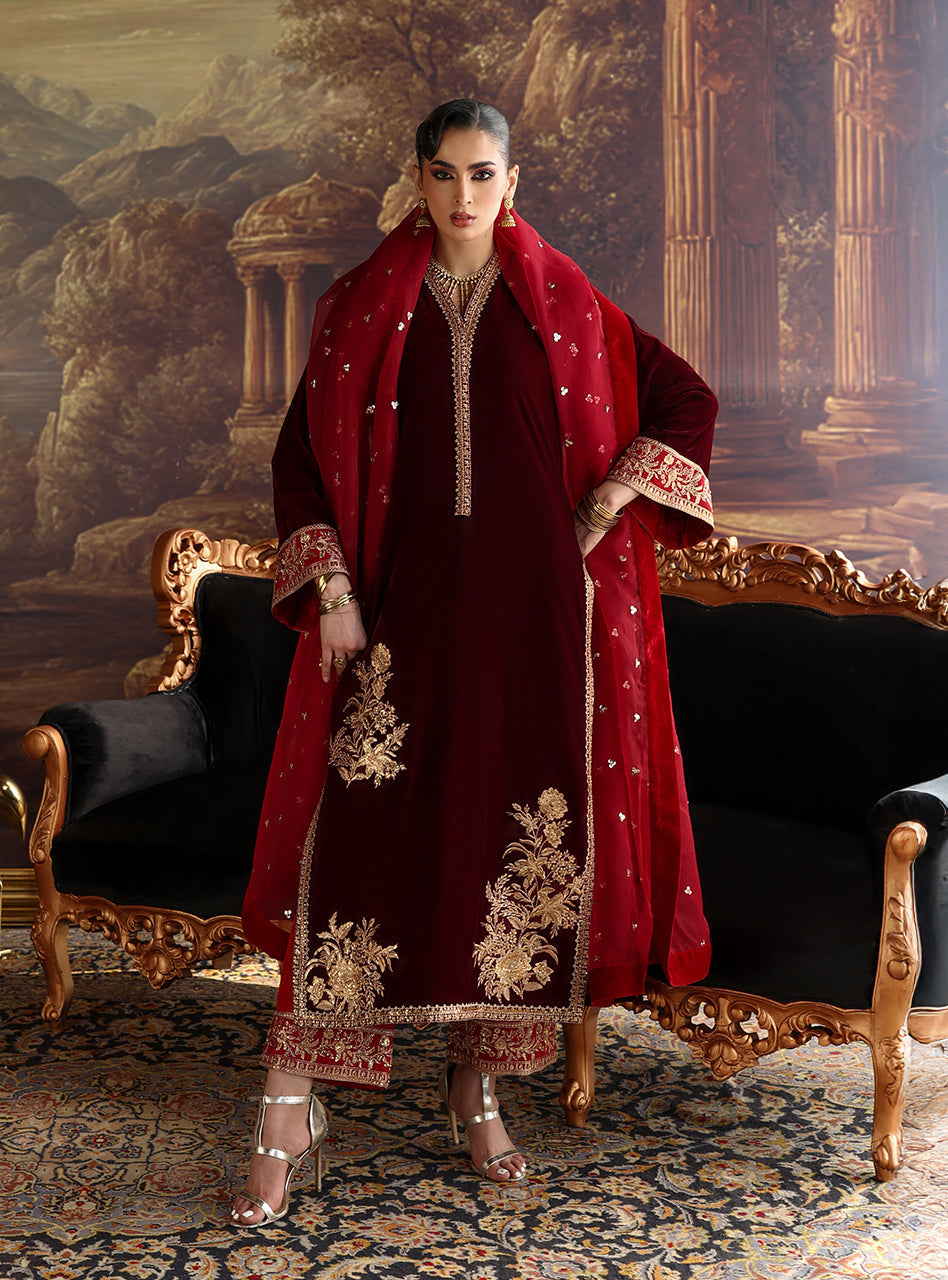 Zainab Chottani | Velura Velvet Edit 25 | Nur Long Shirt, image 3
