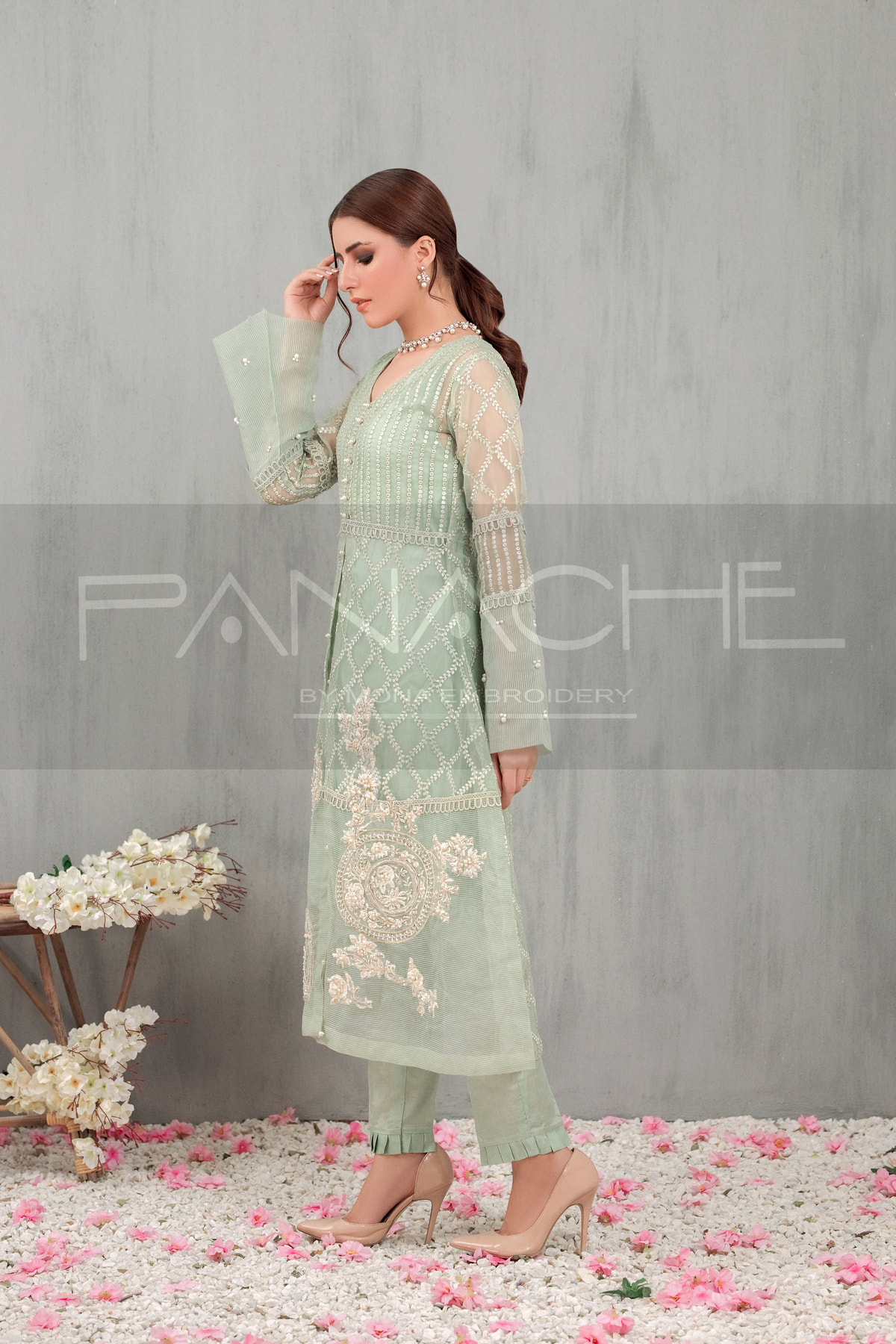 Panache | Pret | Peppermint -  Panache By Mona  - Original Designer Dress - House of Maryam