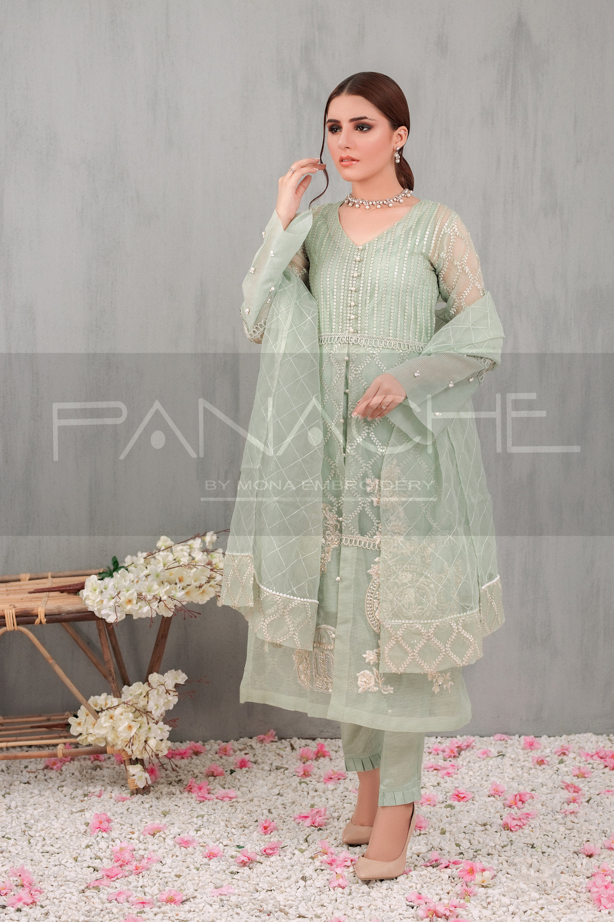Panache | Pret | Peppermint -  Panache By Mona  - Original Designer Dress - House of Maryam
