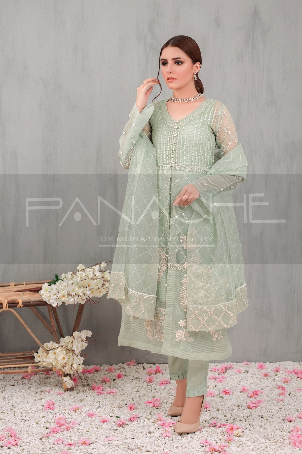 Panache | Pret | Peppermint -  Panache By Mona  - Original Designer Dress - House of Maryam