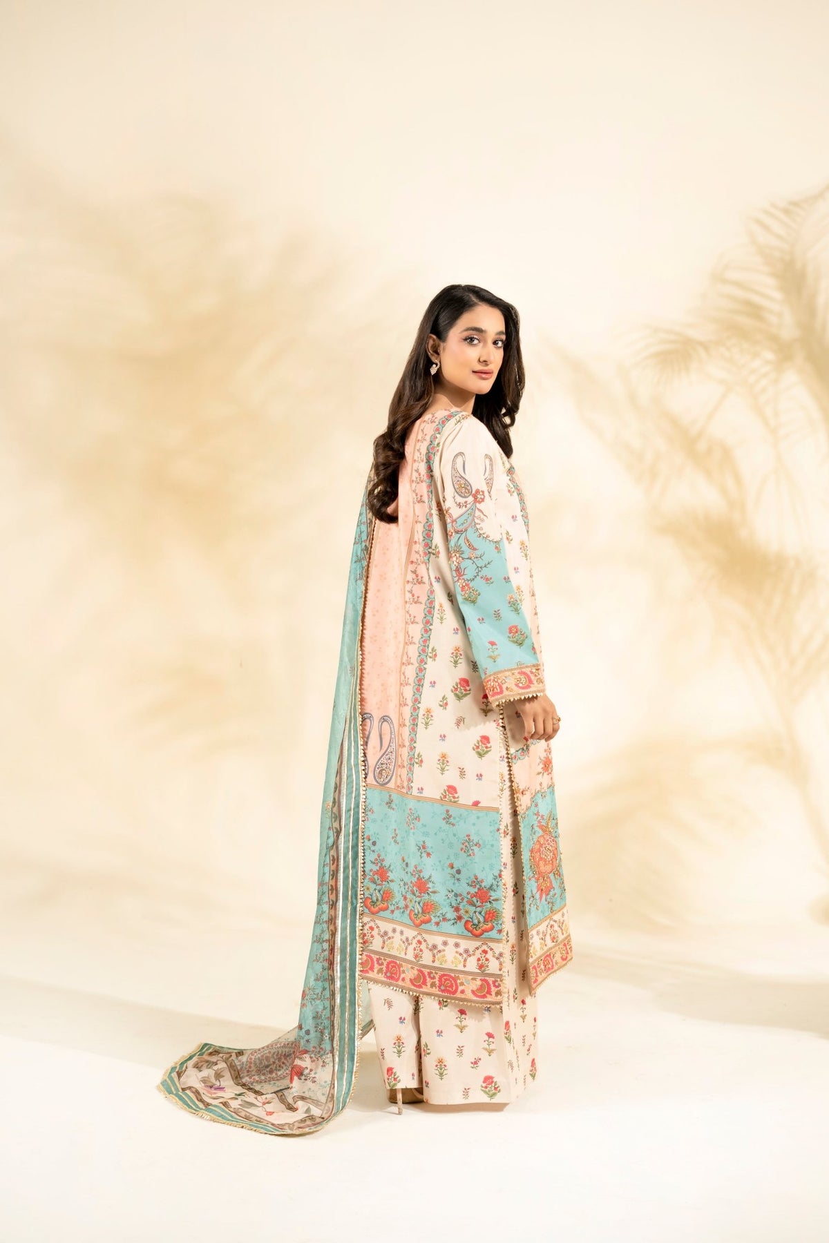 Faiza Faisal | Elara Luxury Pret | AQUA BLOOM-Brand:Faiza Faisal-Type:Ladies Clothes-Aqua-Raw Silk-House of Maryam- Buy in UK, USA