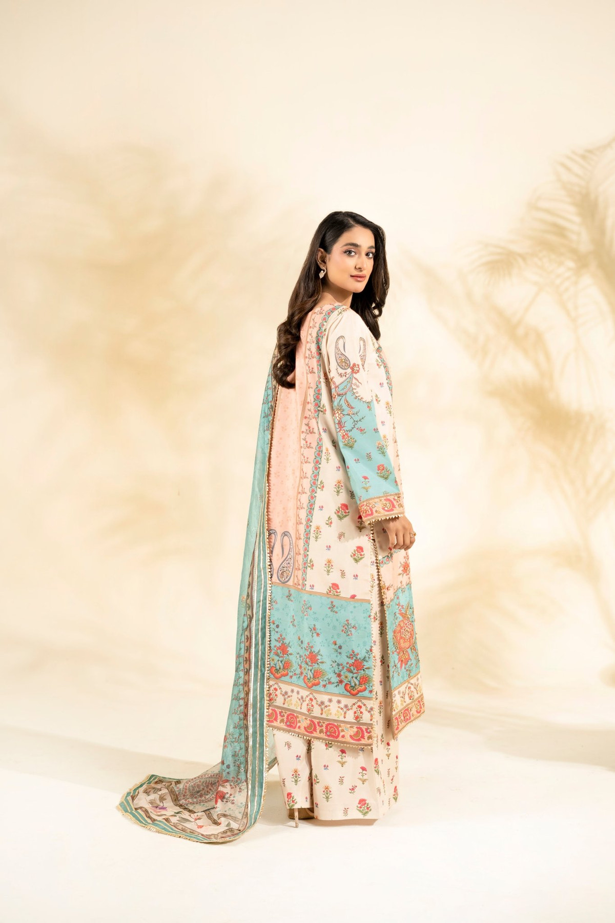 Faiza Faisal | Elara Luxury Pret | AQUA BLOOM-Brand:Faiza Faisal-Type:Ladies Clothes-Aqua-Raw Silk-House of Maryam- Buy in UK, USA