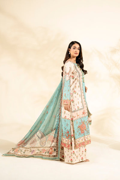 Faiza Faisal | Elara Luxury Pret | AQUA BLOOM-Brand:Faiza Faisal-Type:Ladies Clothes-Aqua-Raw Silk-House of Maryam- Buy in UK, USA