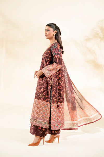 Faiza Faisal | Elara Luxury Pret | AURENZA-Brand:Faiza Faisal-Type:Ladies Clothes-Dark Maroon-Raw Silk-House of Maryam- Buy in UK, USA