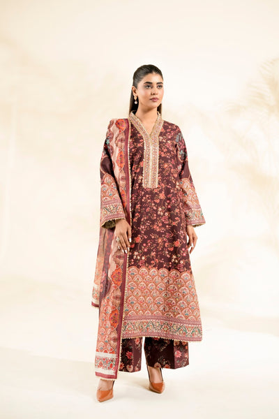 Faiza Faisal | Elara Luxury Pret | AURENZA-Brand:Faiza Faisal-Type:Ladies Clothes-Dark Maroon-Raw Silk-House of Maryam- Buy in UK, USA