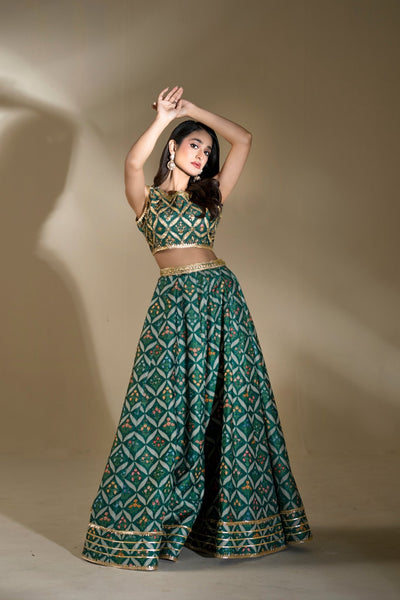 Faiza Faisal | Elara Luxury Pret | DREAMY GREEN-Brand:Faiza Faisal-Type:Ladies Clothes-Bold Green-Raw Silk-House of Maryam- Buy in UK, USA