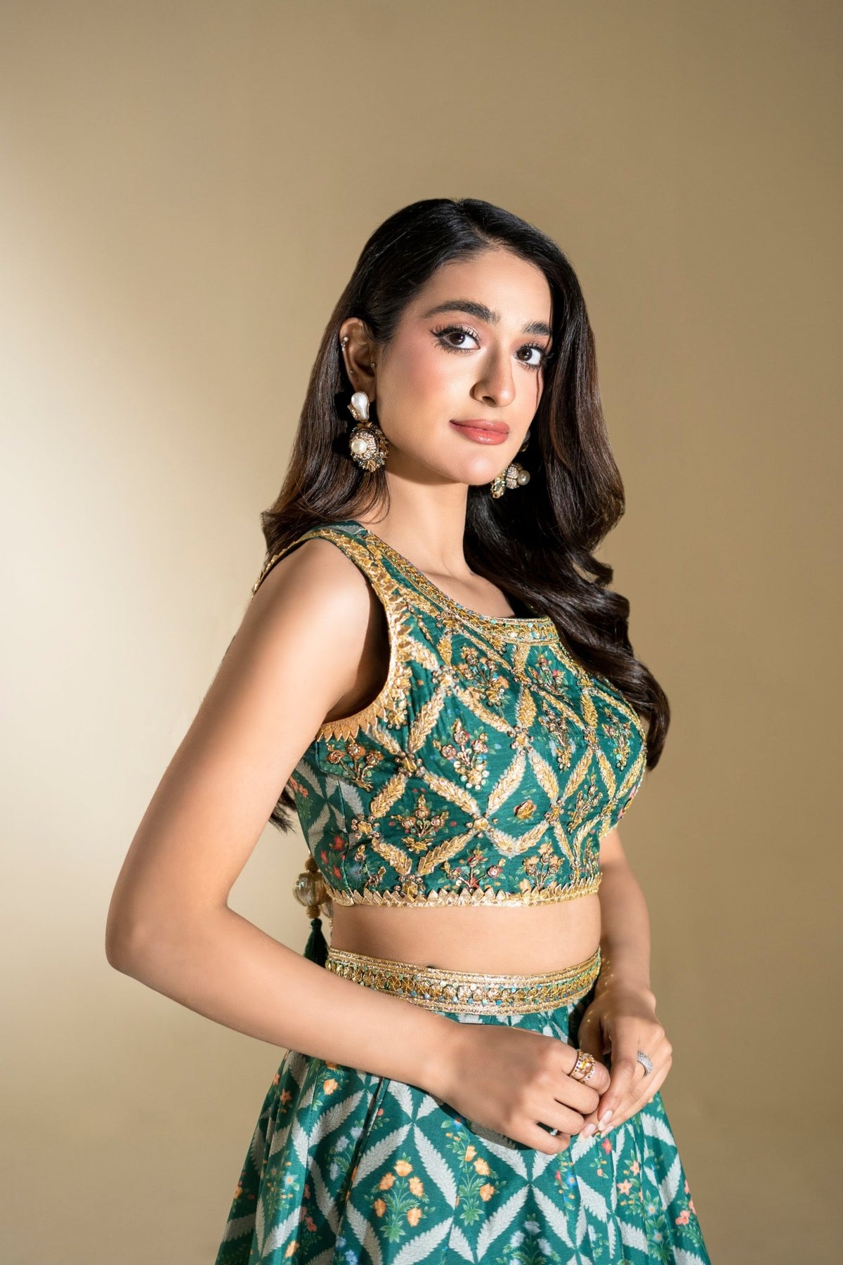 Faiza Faisal | Elara Luxury Pret | DREAMY GREEN-Brand:Faiza Faisal-Type:Ladies Clothes-Bold Green-Raw Silk-House of Maryam- Buy in UK, USA