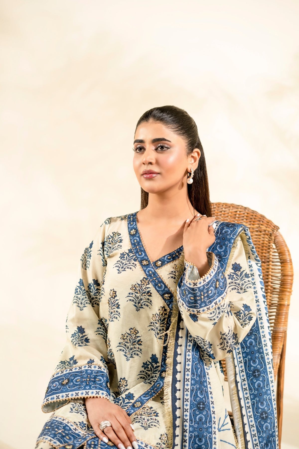 Faiza Faisal | Elara Luxury Pret | IVORY ZEEN-Brand:Faiza Faisal-Type:Ladies Clothes-Ivory-Raw Silk-House of Maryam- Buy in UK, USA