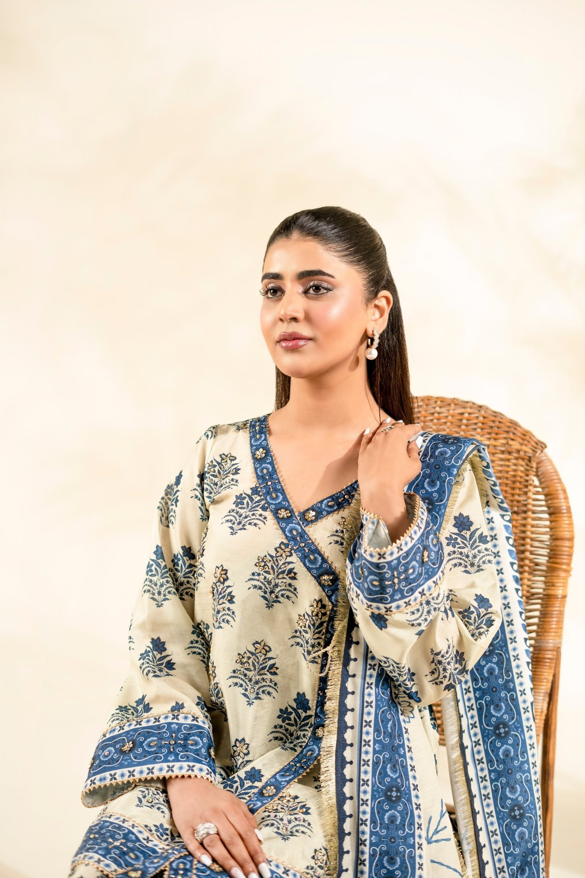 Faiza Faisal | Elara Luxury Pret | IVORY ZEEN-Brand:Faiza Faisal-Type:Ladies Clothes-Ivory-Raw Silk-House of Maryam- Buy in UK, USA