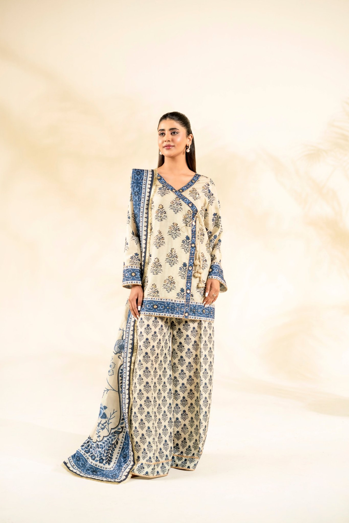 Faiza Faisal | Elara Luxury Pret | IVORY ZEEN-Brand:Faiza Faisal-Type:Ladies Clothes-Ivory-Raw Silk-House of Maryam- Buy in UK, USA