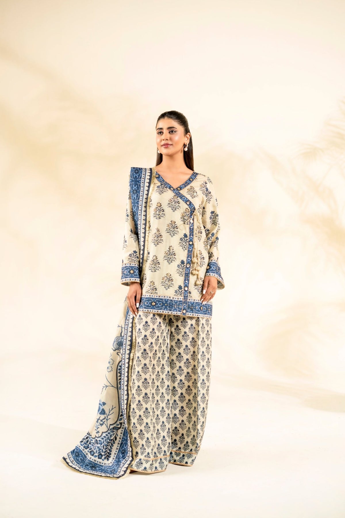 Faiza Faisal | Elara Luxury Pret | IVORY ZEEN-Brand:Faiza Faisal-Type:Ladies Clothes-Ivory-Raw Silk-House of Maryam- Buy in UK, USA