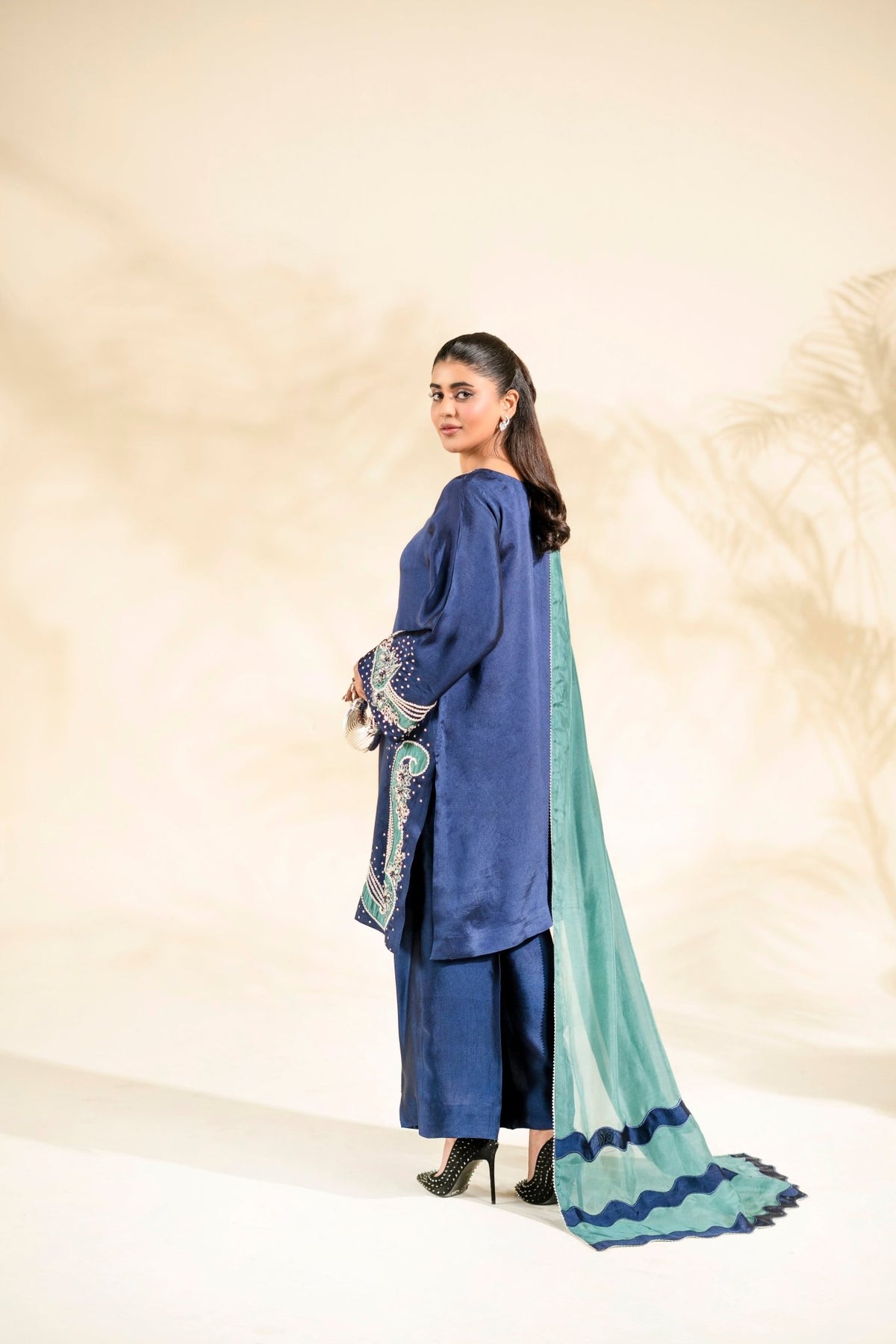 Faiza Faisal | Elara Luxury Pret | NAVY SERAPH-Brand:Faiza Faisal-Type:Ladies Clothes-Navy Blue-Pure Sheesha Silk-House of Maryam- Buy in UK, USA