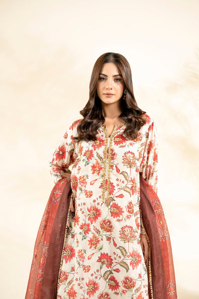 Faiza Faisal | Elara Luxury Pret | RIVAYA RUST-Brand:Faiza Faisal-Type:Ladies Clothes-Off White-Raw Silk-House of Maryam- Buy in UK, USA
