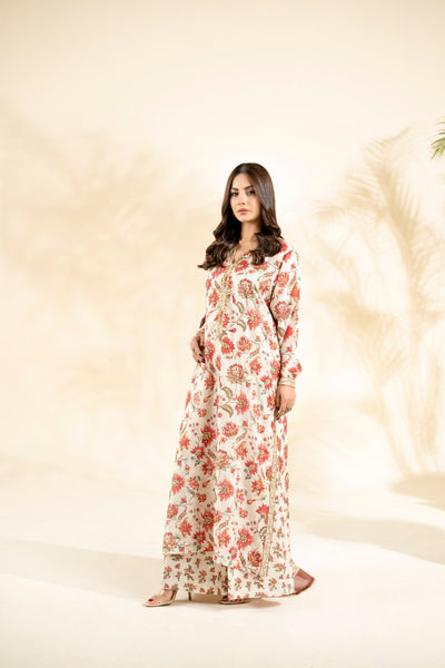 Faiza Faisal | Elara Luxury Pret | RIVAYA RUST-Brand:Faiza Faisal-Type:Ladies Clothes-Off White-Raw Silk-House of Maryam- Buy in UK, USA