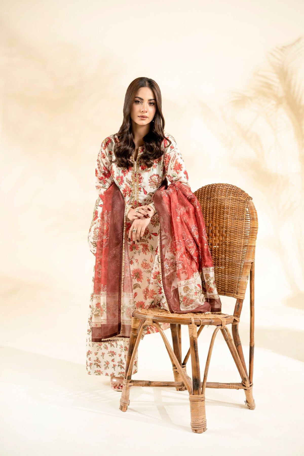 Faiza Faisal | Elara Luxury Pret | RIVAYA RUST-Brand:Faiza Faisal-Type:Ladies Clothes-Off White-Raw Silk-House of Maryam- Buy in UK, USA